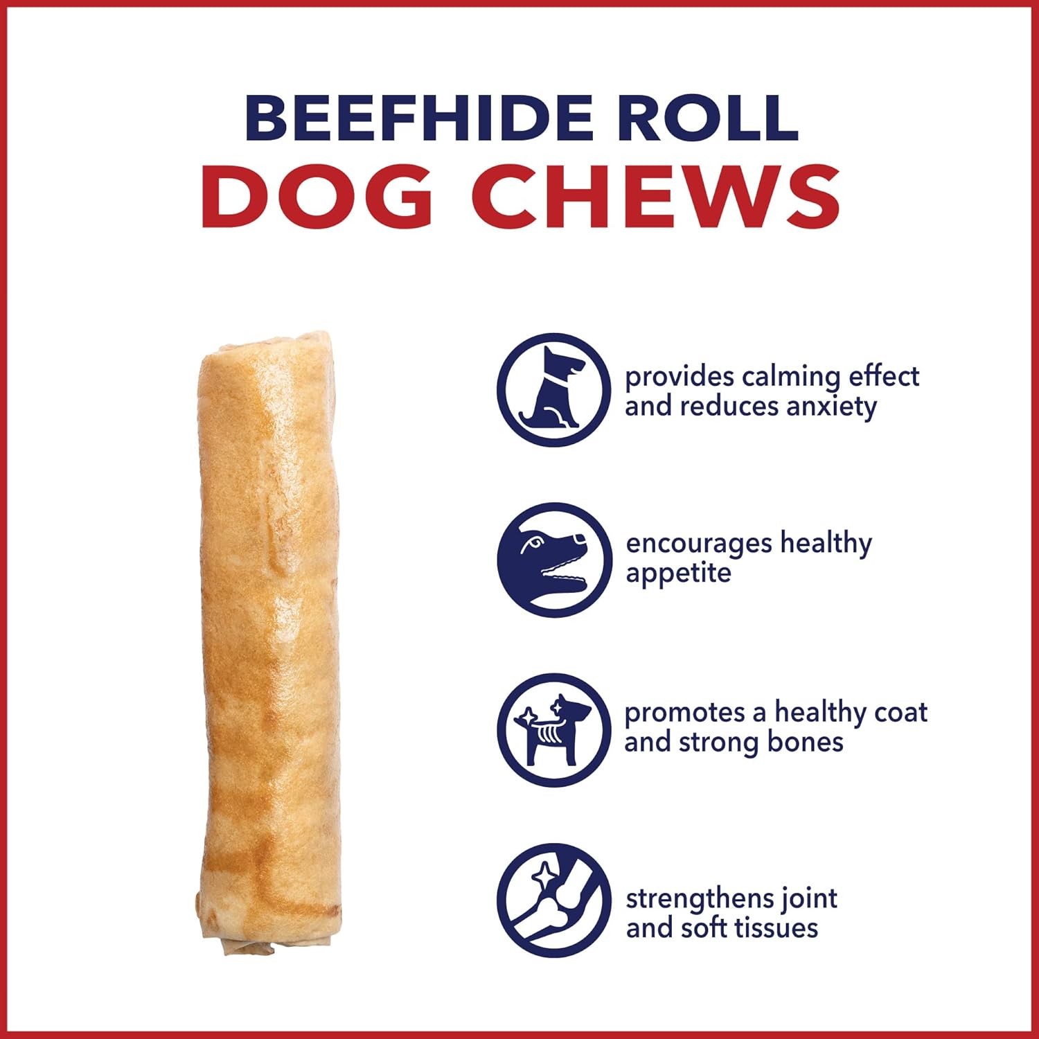 Pet Factory American Beefhide 7" Rolls Dog Chew Treats - Chicken Flavor, 4 Count/1 Pack : Pet Supplies