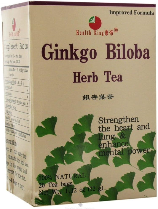 Health King Medicinal Teas Tea Ginkgo Biloba 20 Bag : Health & Household