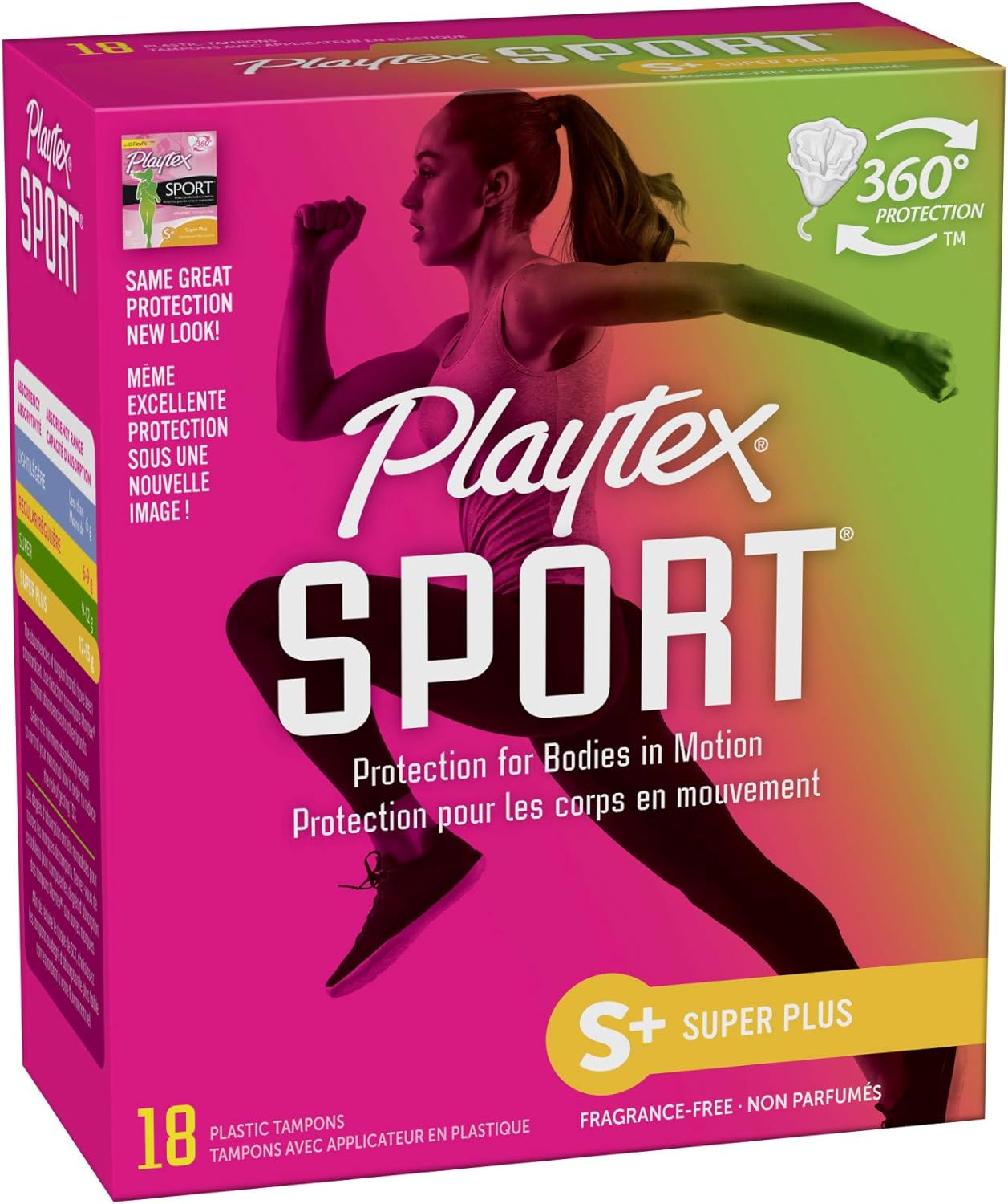 Playtex Sport Tampons, Super Plus Absorbency, Fragrance-Free - 36ct (2 Packs of 18ct) : Health & Household