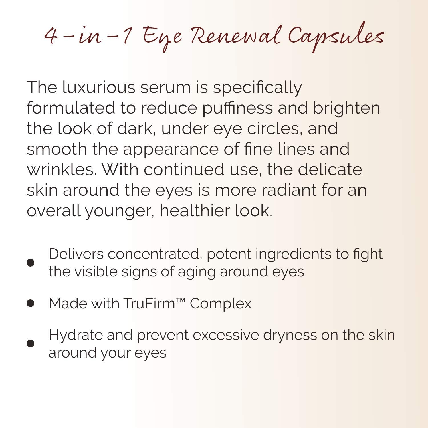 Crepe Erase 4-in-1 Eye Renewal Capsules, TruFirm Complex (30 Count) : Beauty & Personal Care