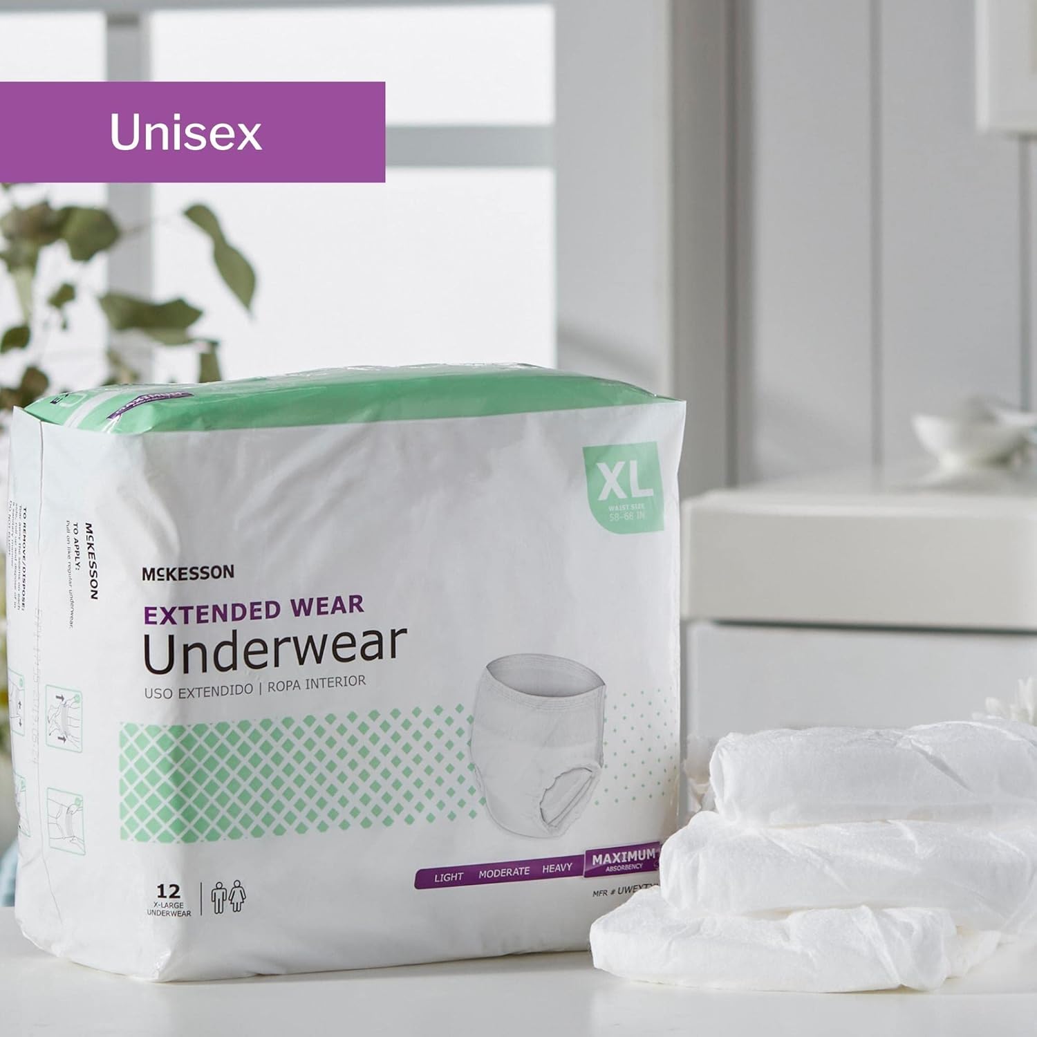 McKesson Extended Wear Underwear, Incontinence, Maximum Absorbency, XL, 48 Count : Health & Household