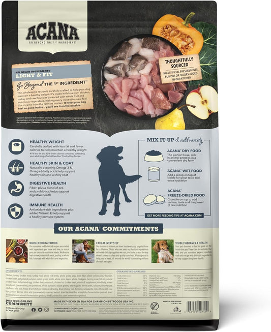 ACANA Adult Dry Dog Food, Light & Fit Recipe, Grain Free Dog Food, 4.5lb
