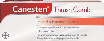 Canesten Thrush Combi Internal & External Creams for Thrush Treatment | Clotrimazole | Two-Step Complete Relief Thrush Treatment,2 Count (Pack of 1)