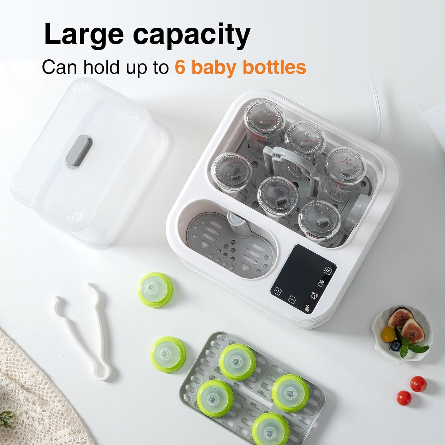 Brbluerise Baby Bottle Warmer,8-In-1 Smart Fast Baby Milk Warmer With Lcd Timer For Breastmilk Or Formula, Accurate Temperature Control, With Defrost, Sanitizer And Dryer, Keep, Heat Baby Food Jars : Baby