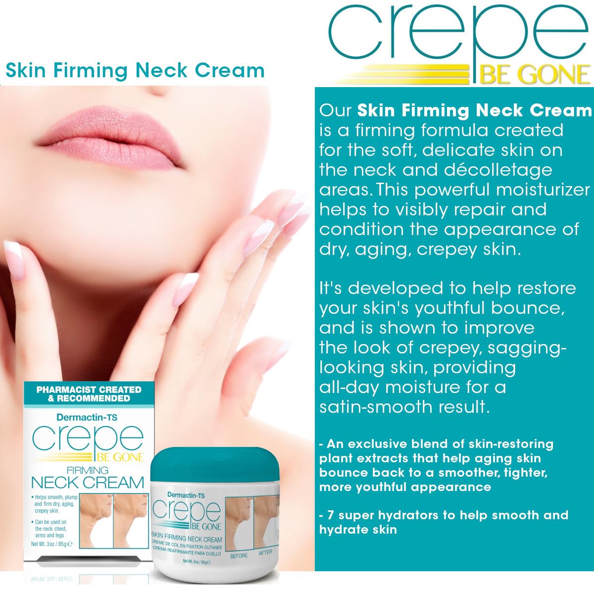 Dermactin-Ts Crepe Be Gone Firming Neck Cream : Beauty & Personal Care