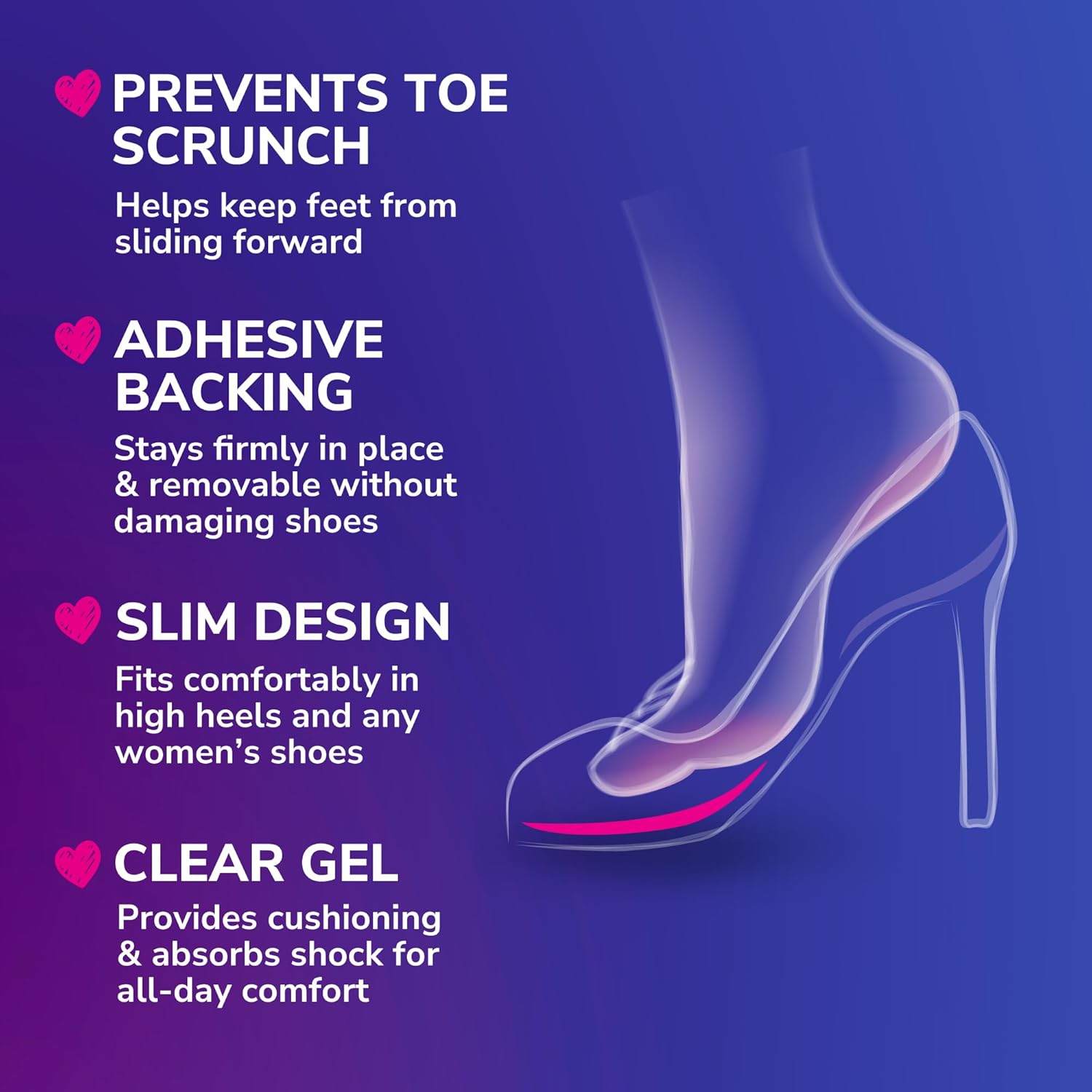 Dr. Scholl's Love Your Heels & Wedges Ball of Foot Cushions, All-Day Comfort for High Heels, Relieve & Prevent Shoe Discomfort, No Sliding Stopper Pads, 1 Pair : Health & Household