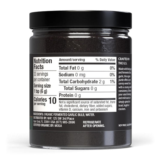 Dr. Mercola Solspring Organic Fermented Black Garlic Puree, 1 Jar (7 Oz.), Made In Usa, Certified Usda Organic, Gluten Free, Soy Free