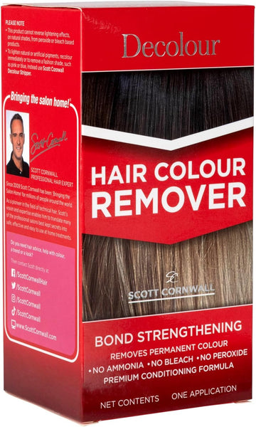 Scott Cornwall Decolour Hair Colour Stripper, Removes Natural And Artificial Pigment, Ammonia-Free Colour Stripper And Lightener, Low-Peroxide Cruelty-Free