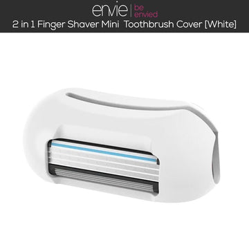 Envie 2In1 Finger Shaver Mini Razor Toothbrush Cover, White