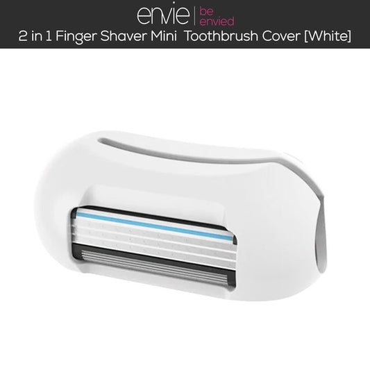 Envie 2In1 Finger Shaver Mini Razor Toothbrush Cover, White