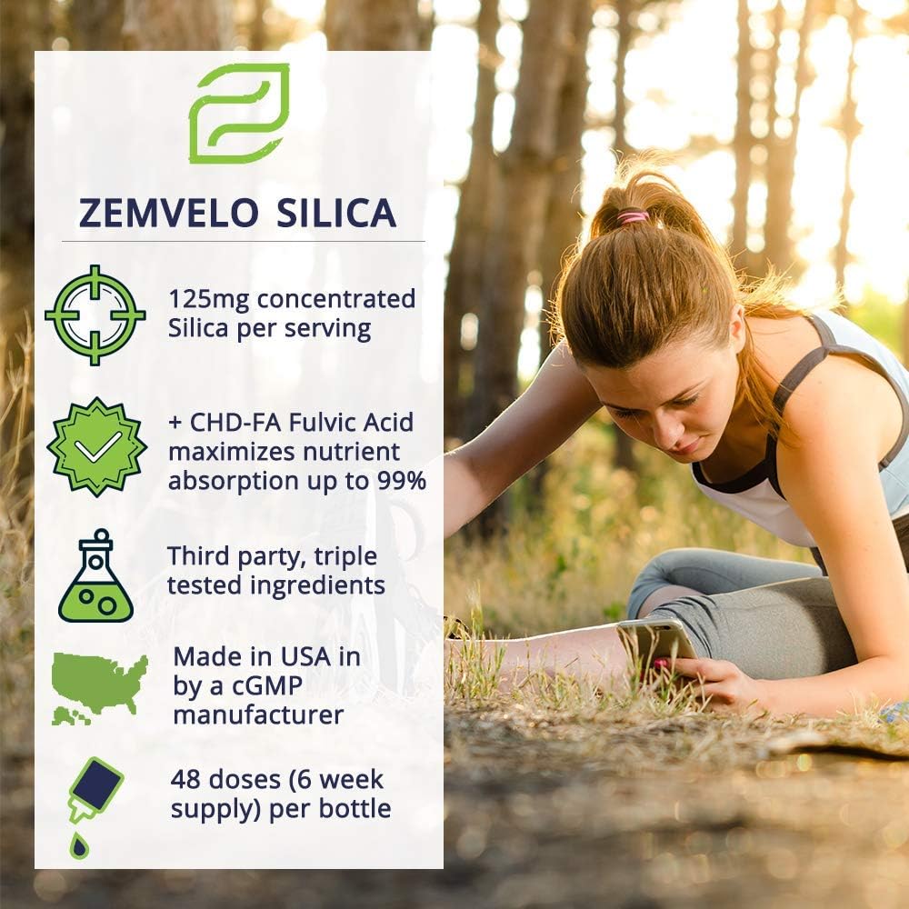 Liquid Ionic Silica - Hair, Skin & Nails Nutrition | Collagen Support | Joint Support For Health Tendons & Cartilage | 8 Oz, 48 Day Supply : Health & Household