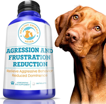 Healthy Animals 4Ever All-Natural Dog Calming Tablets for Stress and Aggressive Behavior - Help Reduce Dog Aggression/Frustration & Promote Relaxation - Homeopathic & Highly Effective - 300 Tablets