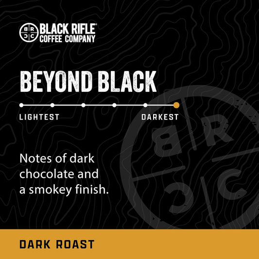 Black Rifle Coffee Company Beyond Black Single Serve Coffee Pods, Robust Flavors Of Dark Chocolate Tasting Notes And Smoky Finish, Helps Support Veterans And First Responders, Dark Roast, 12 Count