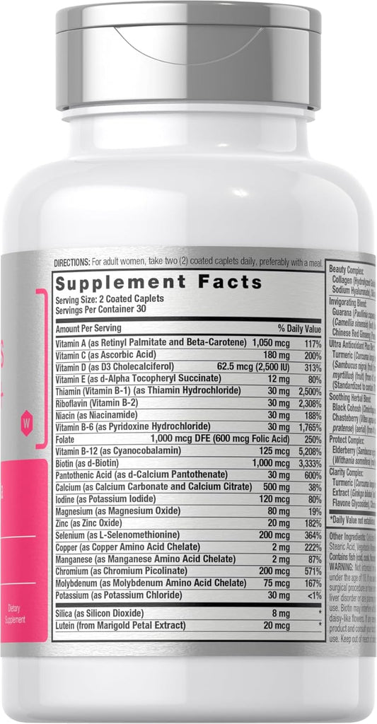 Horbäach Women'S Multivitamin 50 Plus | 60 Coated Caplets | Advanced Vitamin Formula | Non-Gmo & Gluten Free Supplement