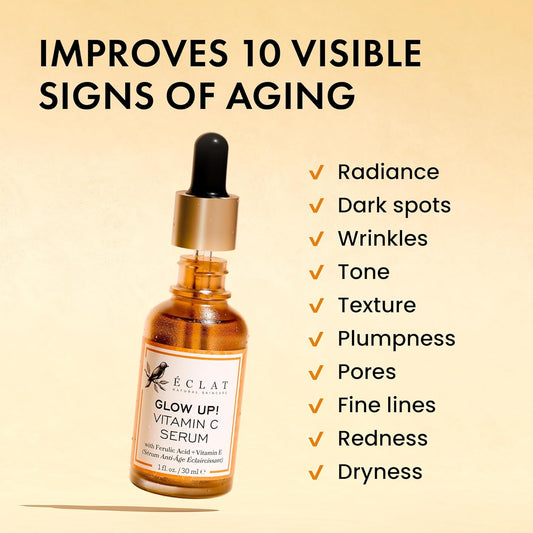 Vitamin C Face Serum - Dark Spot Remover Facial Serum, Vit C Serum With Hyaluronic Acid, Ferulic Acid, & Vit E - Anti Aging And Skin Brightening Serum, Pure Vitamin C Serum Skin Care