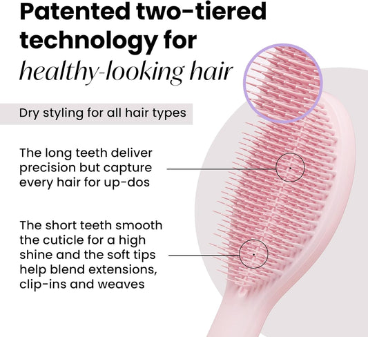 Tangle Teezer | The Ultimate Styler Hairbrush | Maintains & Blends Wigs, Weaves, Extensions & Clip-Ins | Finishing Brush For Adding Volume, Texture, Shine & Brushing Out Curls | Millennial Pink