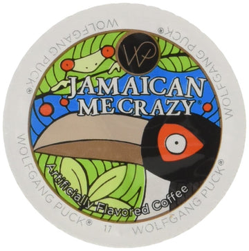 Wolfgang Puck Coffee Jamaican Me Crazy Flavored Coffee Single Serve Cups for Keurig, 24 Count (060731740002)