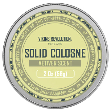 Viking Revolution Vetiver Mens Solid Cologne Men 2 Oz - Men Solid Perfume With Vetiver Cologne For Men - Balm Cologne For Mens Cologne Balm Travel Cologne Wax (1 Pack, Vetiver)