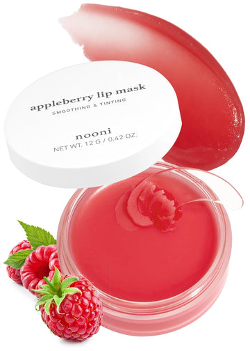 Nooni Korean Lip Butter Overnight Melting Balm - Appleberry Lip Sleeping Mask | Lip Balm With Shea Butter And Vitamins | Hydrating, Soothing, Moisturizing, Softening, Korean Skincare, 0.42 Oz