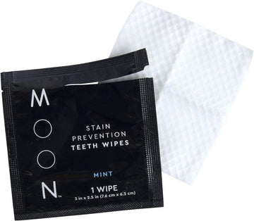 Moon Stain Prevention Teeth Wipes | Whitening + Cleansing Oral Care Wipes - 10 Wipes Per Pack