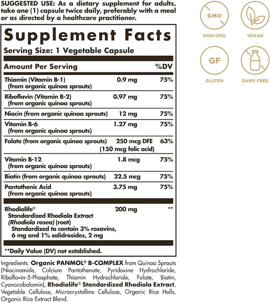 Solgar Daily Stress Support,60 Vegetable Capsules – Build Resistance To Stress & Mental Fatigue – Support Ability To Stay Calm – Contains Clinically-Studied Rhodiola & B-Complex,Non-Gmo,60 Servings