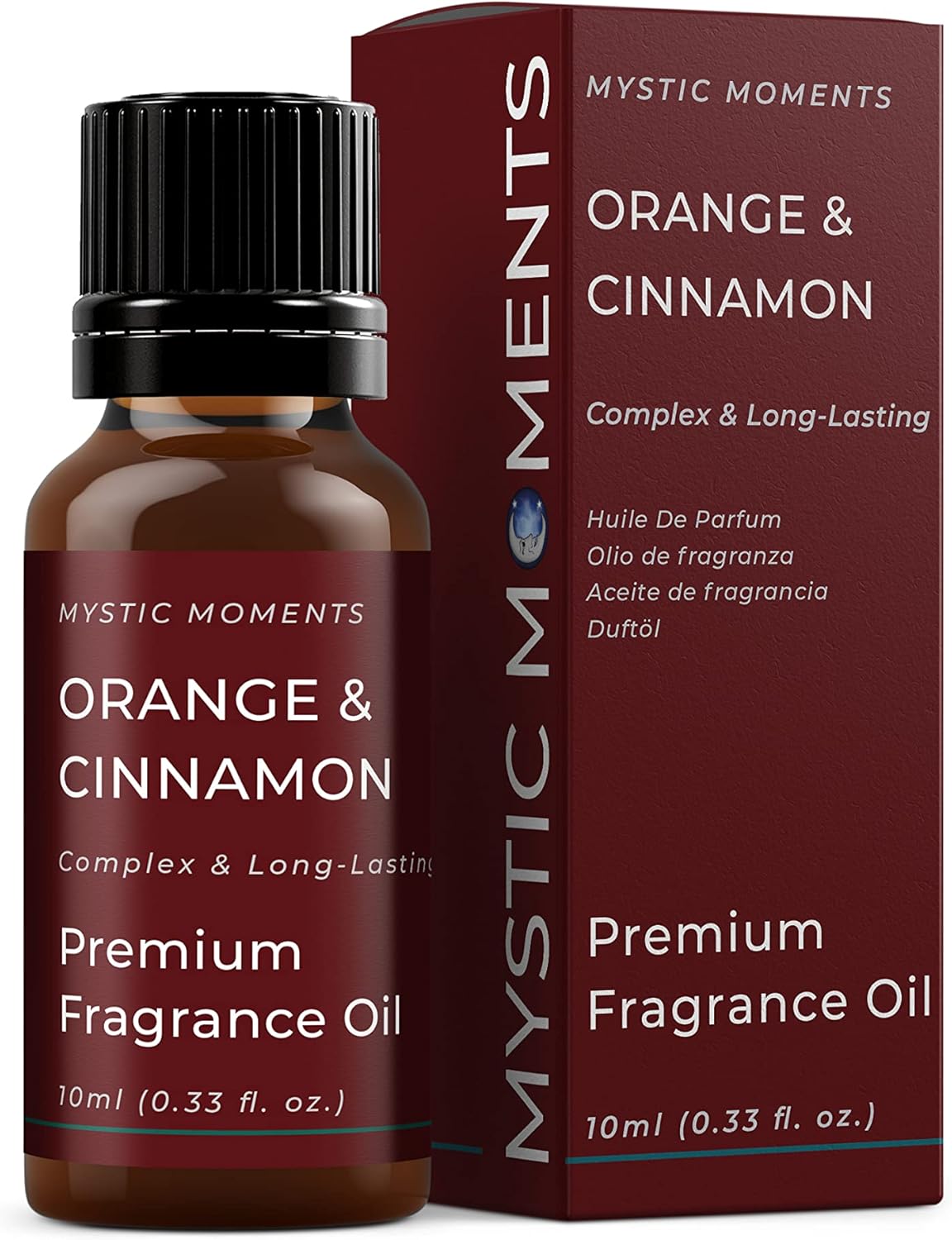 Mystic Moments | Orange & Cinnamon Fragrance Oil - 10ml - Perfect for Soaps, Candles, Bath Bombs, Oil Burners, Diffusers and Skin & Hair Care Items