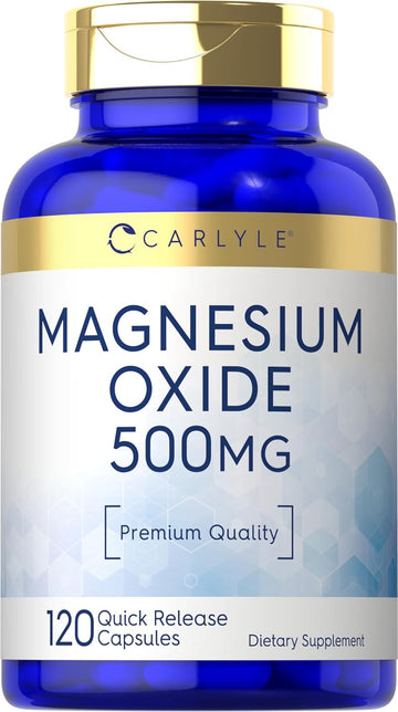 Carlyle Magnesium Oxide 500Mg | 120 Capsules | Premium Quality | Non-Gmo And Gluten Free Supplement