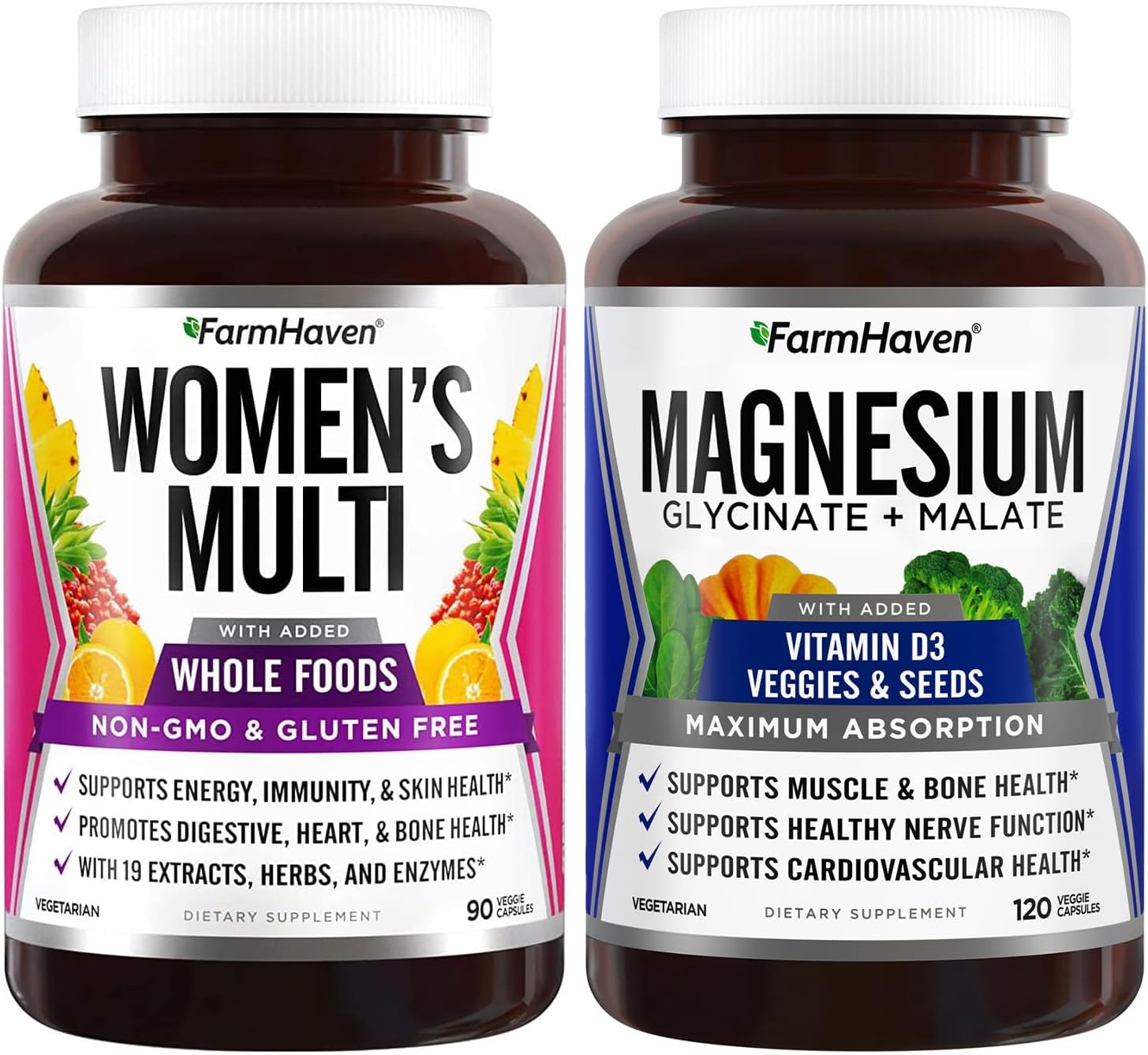 Farmhaven Bundle - Multivitamin For Women And Magnesium Glycinate & Malate Complex