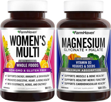 Farmhaven Bundle - Multivitamin For Women And Magnesium Glycinate & Malate Complex