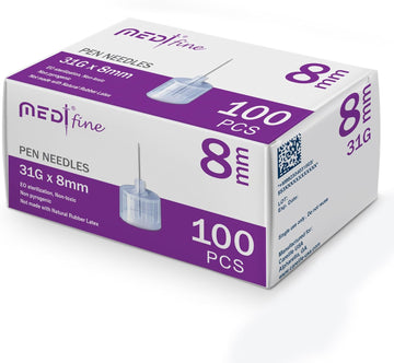 Fine Insulin Pen Needles (31G 8 Mm) - Diabetic Needles For Insulin Injections, Ultra Fine Compatible With Most Diabetes Pens - 100 Ct, Pack Of 1