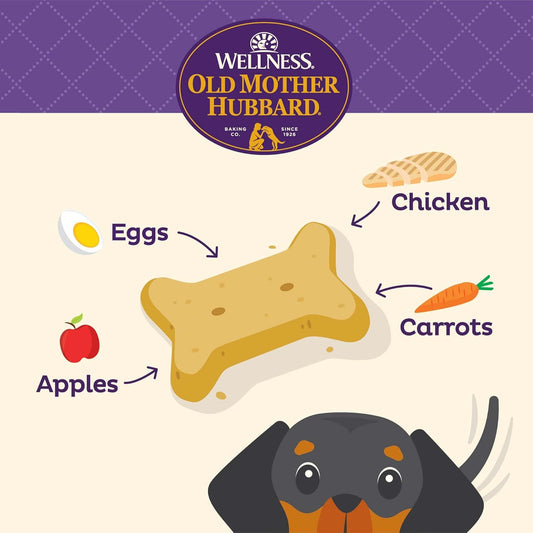 Wellness Old Mother Hubbard Classic Chick'N'Apples Natural Dog Treats, Crunchy Oven-Baked Biscuits, Ideal For Training, Mini Size, 20 Ounce Bag