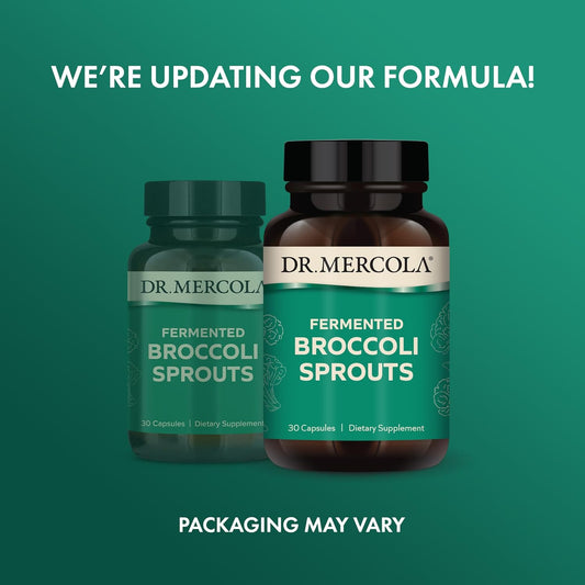 Dr. Mercola Fermented Broccoli Sprouts, 30 Servings (30 Capsules), Dietary Supplement, Supports Detoxification Processes, Fermented Nutrients, Non-Gmo