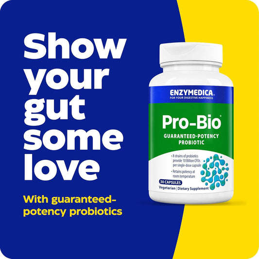 Enzymedica, Pro-Bio, Shelf Stable, Stomach-Acid Resistant Probiotic For Healthy Digestion, 10 Billion Cfu, 90 Count