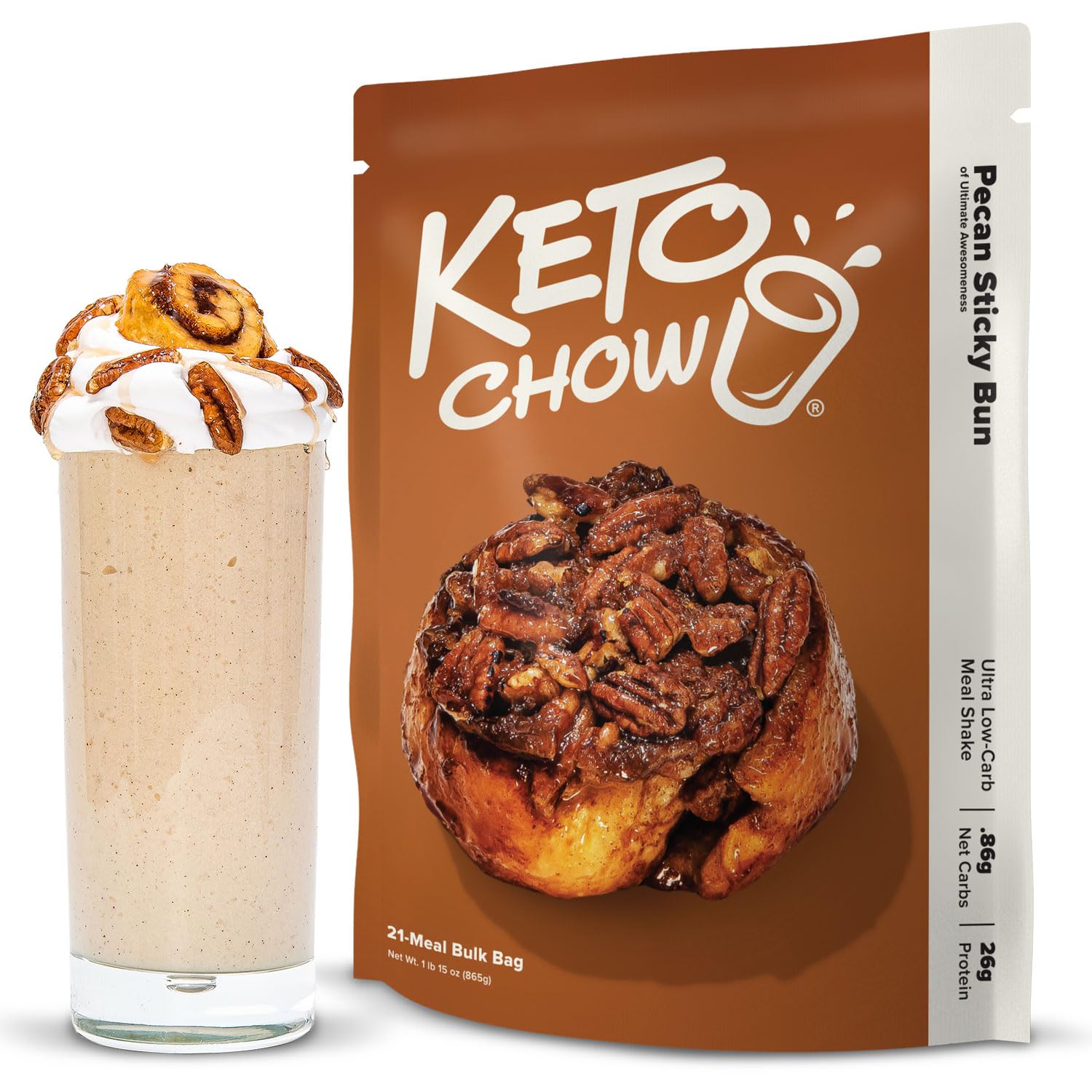 Keto Chow Pistachio | Keto Meal Replacement Shake Powder | Nutritionally Complete | Low Carb | Delicious Easy Meal Substitute | Protein Rich You Choose The Fat | 21 Meal Serving