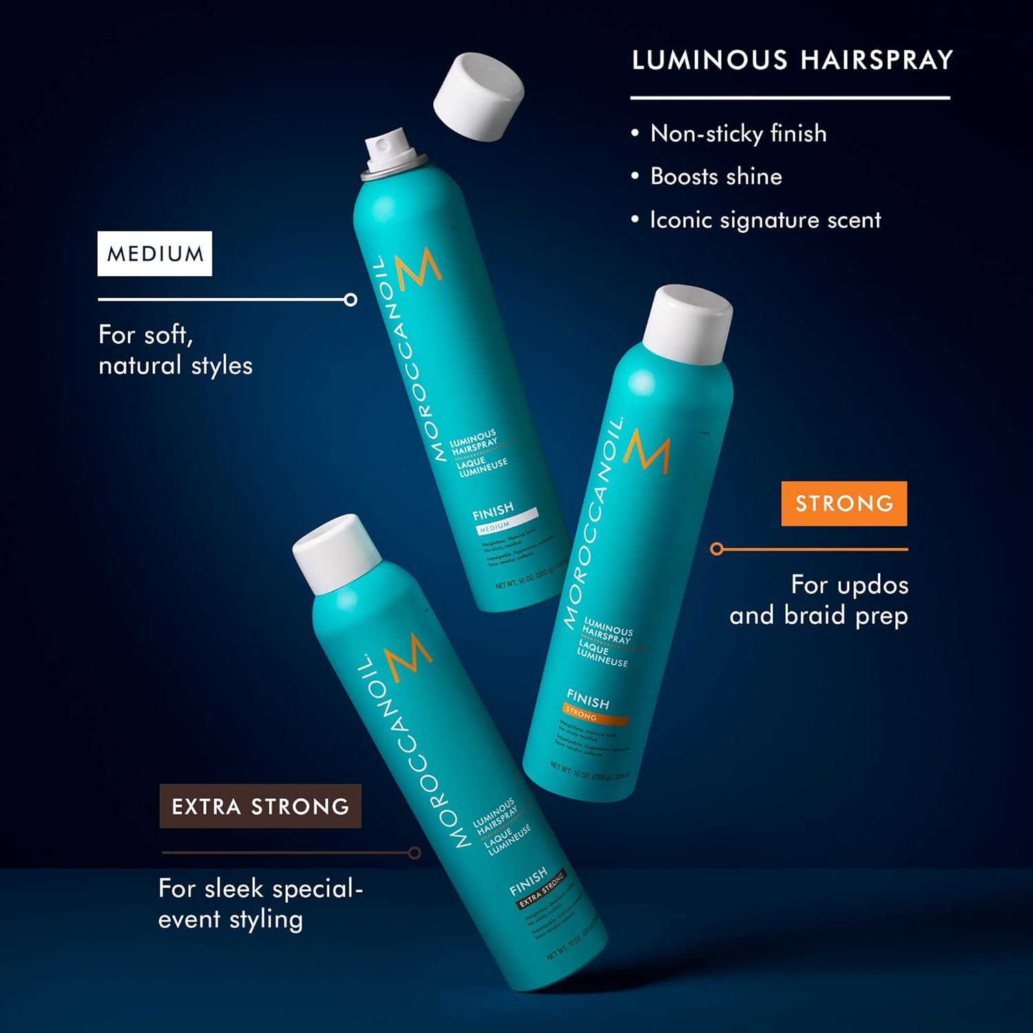Moroccanoil Luminous Hairspray Strong, Travel Size, 2.3 Fl Oz : Beauty & Personal Care