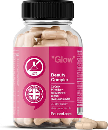 Skin, Hair & Nail Health Supplement - 60 Capsules | Enhanced Menopause Beauty Complex Support With Vital Plant Nutrients | Promotes Collagen & Uv Protection | Vegan, Non-Gmo, Gluten-Free