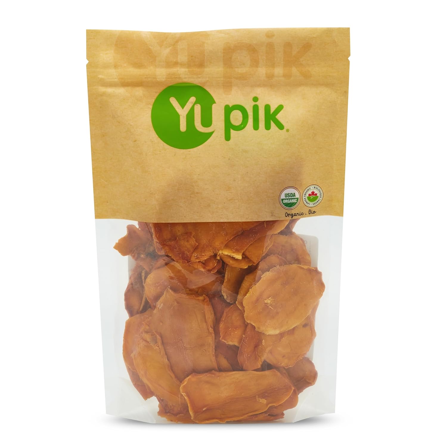 Yupik Organic Sliced Mango, 1 Lb, Non-Gmo, Vegan, Gluten-Free, Kosher, Tropical Dried Fruits, Thin Mango Slices, No Sugar Added, Sulphite-Free, Healthy Snacks, Tasty Topping