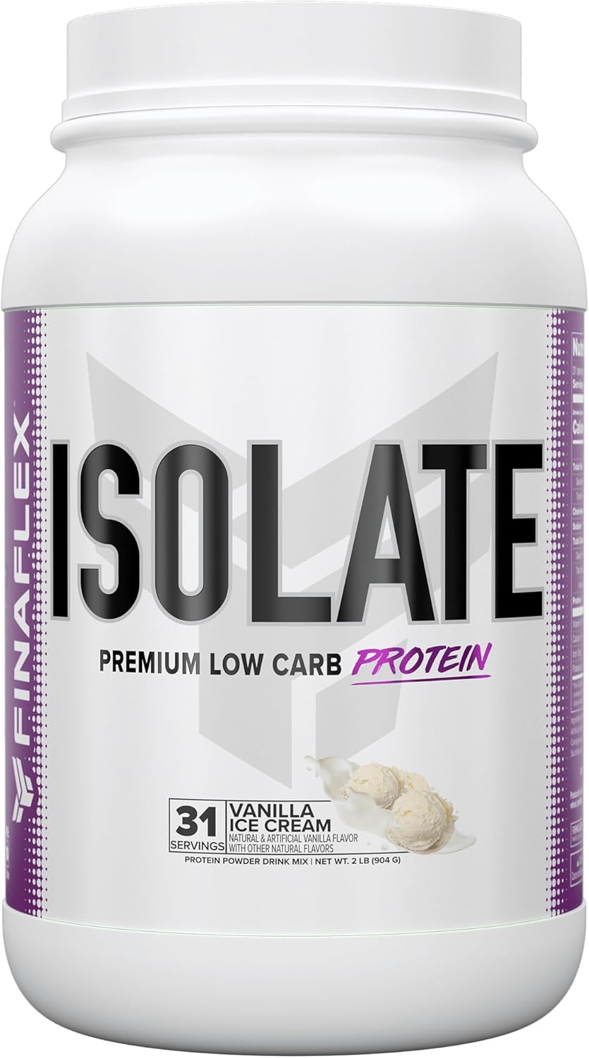 Finaflex Isolate, Vanilla Ice Cream - 2 Lb - 25 Grams Of Iso Protein Per Serving - Milkshake-Like Taste - Zero Sugar, Zero Fat & Gluten Free - 31 Servings
