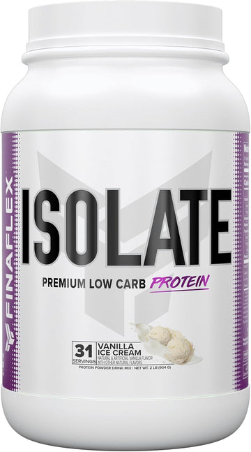 Finaflex Isolate, Vanilla Ice Cream - 2 Lb - 25 Grams Of Iso Protein Per Serving - Milkshake-Like Taste - Zero Sugar, Zero Fat & Gluten Free - 31 Servings