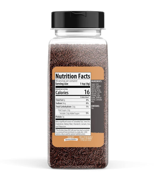 Birch & Meadow Brown Sprinkles, 12.8 Oz, Decorative & Fun Topping, Crunchy Texture