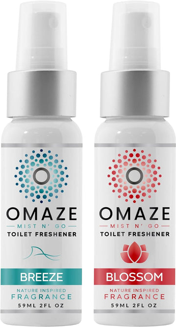 Mist N Go Toilet Freshener, Breeze + Blossom Scent 2Fl Oz | Odor Neutralizer for Toilets