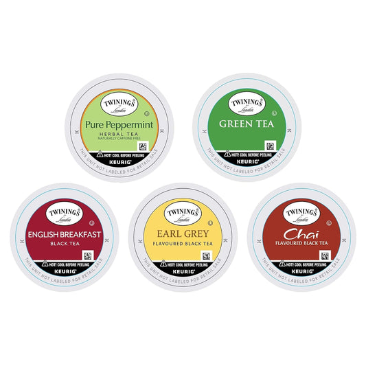 Twinings K-Cup Pods Variety Pack, Includes English Breakfast, Earl Grey, Chai, Green, And Peppermint For Keurig And Single Cup Brewers, 10 Count (Pack Of 1), Enjoy Hot Or Iced