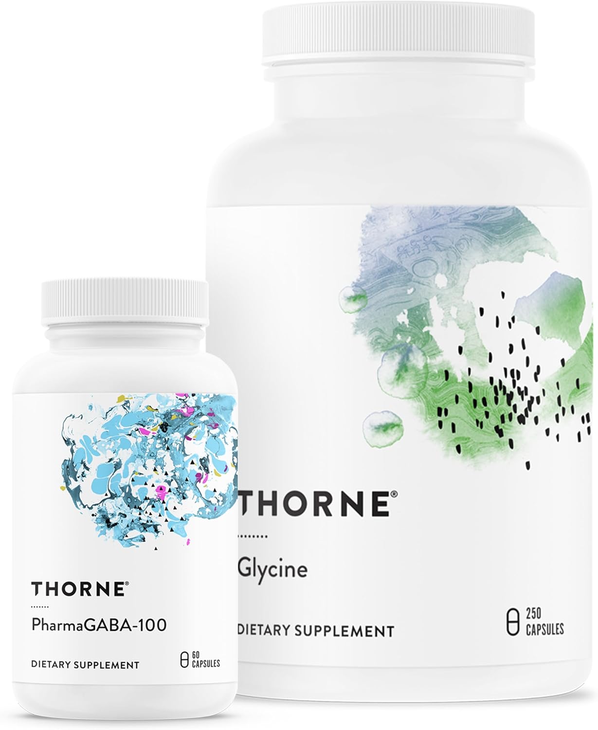 Thorne Relax & Detox Bundle - Pharmagaba And Glycine Combo For Stress Relief & Detoxification - 60 To 125 Servings
