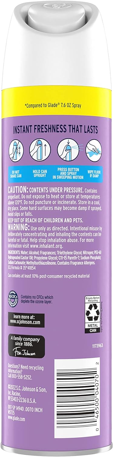 Glade Air Freshener Room Spray, Lavender & Vanilla, 8.3 oz