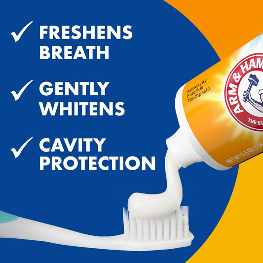 ARM & HAMMER Toothpaste Plus TheraBreath Breath Fresheners, Invigorating ICY Mint Flavor, Whitening Anticavity Fluoride Toothpaste for Bad Breath, 5.5 Oz (Pack of 2)