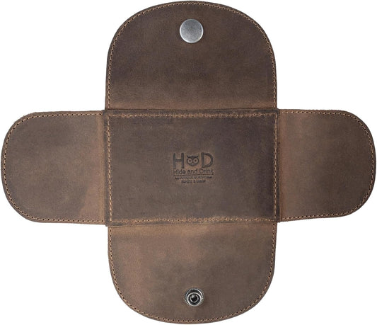Hide & Drink, Leather Razor Case Wallet, Shaving Accessories, Personal Care Essentials, Handmade :: Bourbon Brown