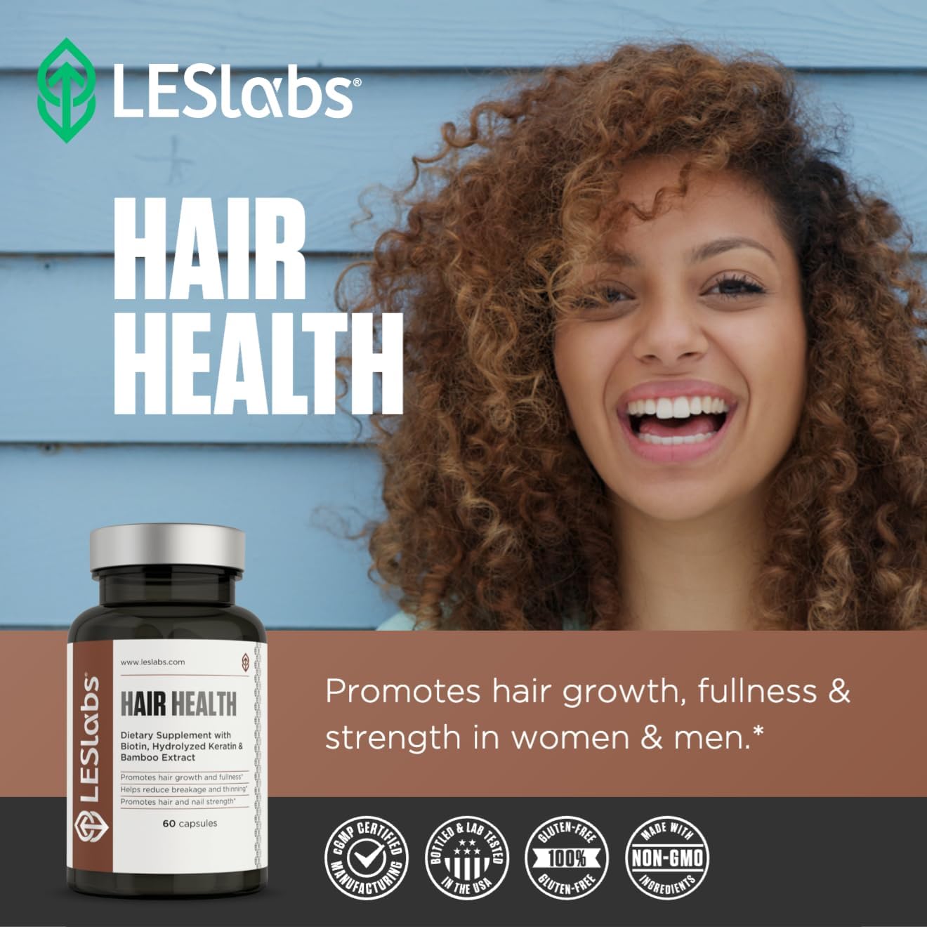 LES Labs Hair Health – Hair Growth & Nails Supplement, Improved Thickn