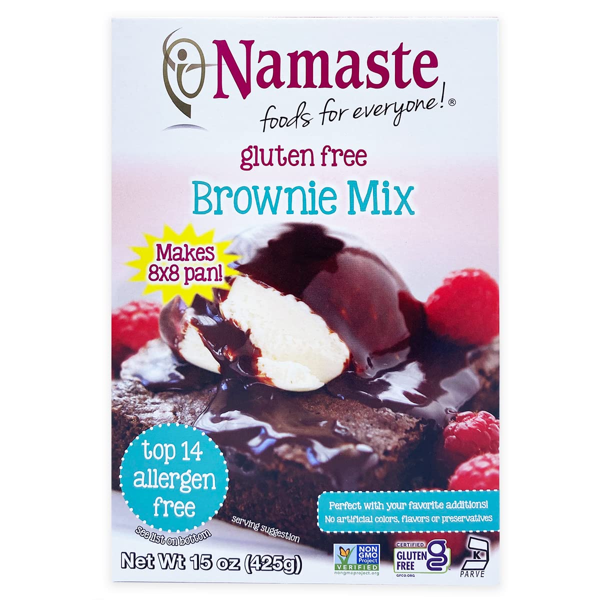 Namaste Foods Gluten Free Brownie Mix, 15 oz., Pack of 6