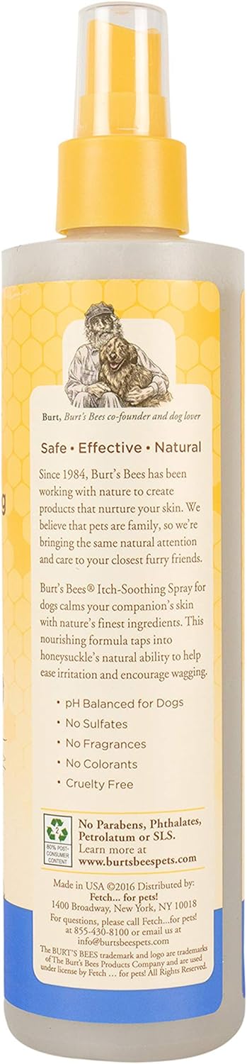 Burt's Bees for Pets Dogs All-Natural Itch Soothing Spray with Honeysuckle | Best Anti-Itch Spray For All Dogs And Puppies With Itchy Skin | 10 Ounces - Pack of 2