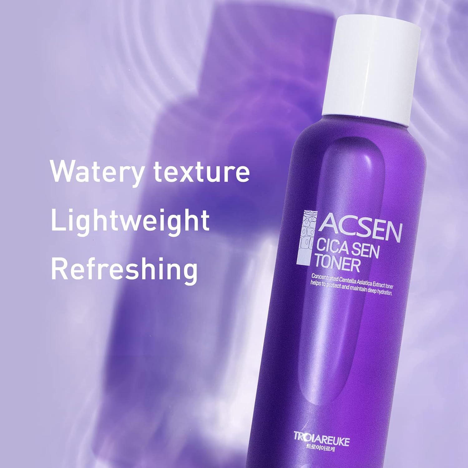 Troiareuke Acsen Cica Sen Toner - Hypoallergenic, Relieve & Ultra-Soothing Effect For Sensitive, Trouble Skin, High Cica Concentrated Formula